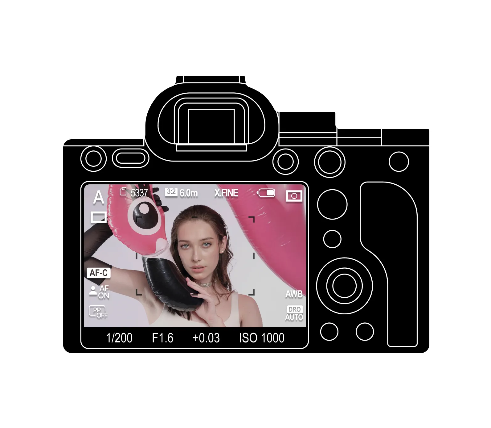 Fotógrafo fotografando com upload automático de fotos para a nuvem
